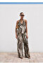 Zebra Print Linen Pants - 2