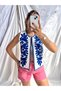 Women's White Color Blue Embroidered Linen Vest with Lining, Ethnic Bohemia Style