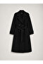 Black Belted New Season Lined Premium Quality Women's Cashmere Coat