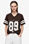 V-Neck College Printed Comfortable Fit T-Shirt