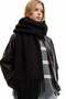 Women's Plain Tasseled Boucle Knitwear Scarf Shawl