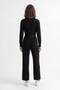 Reglan sleeve finger pass knitwear top bottom set - 2