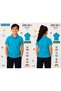 Unisex Turquoise Combed Cotton Polo Collar School T-Shirt