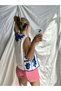 Women's White Color Blue Embroidered Linen Vest with Lining, Ethnic Bohemia Style - 3