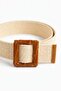 Straw Textured Belt with Bamboo Buckle - 2