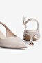 Women's Stiletto Pointed Toe Open Back Heeled Shoes Noora Beige - 4