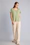 100% Cotton Regular Fit Short Sleeve Embroidered Top Floral Wide Leg Bottom 2-Piece Pajama Set I6408Ax26Au - 2