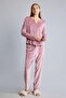 Regular Fit V-Neck Long Sleeve 2-Piece Velour Pajama Set A3356Ax26Au