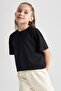 100% Cotton Relax Fit Crew Neck Basic Plain Short Sleeve T-Shirt Girls Z5095A623Sm - 5