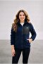 Women's Navy Blue Comfortable Fit Full Zipper Thick Plush Welsoft Fleece Jacket with Front Pockets