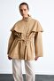 100% Cotton Cape Detailed Regular Fit Drawstring Waist Jacket I0697Ax26Au - 3