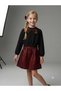 Girl's Black Blouse Striped Skirt Buckle 3-Piece Set - 5