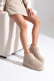 Women's Thick Sole Sheepskin Casual Boots Mariva Beige Suede - 2