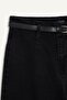 Culotte High Waist Comfortable Fit Ankle Length Spanish Leg Belted Jean Washed Trousers D5887Ax25Sp - 8