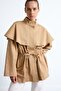 100% Cotton Cape Detailed Regular Fit Drawstring Waist Jacket I0697Ax26Au