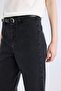 Culotte High Waist Comfortable Fit Ankle Length Spanish Leg Belted Jean Washed Trousers D5887Ax25Sp - 5