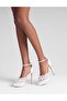 Jadelis Fabric Leather Women's White Heeled Sandals