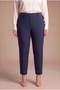 Paça Slit Large Size Gabardine Trousers Navy Blue