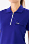 Women's Polo Collar Cobalt Blue Lycra Nurse Doctor Scrubs Set - 2
