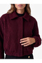 Regular Fit Long Sleeve Classic Collar Tweed Bomber Jacket with Pockets - 4