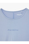 Comfortable Fit Modal Fabric Short Sleeve Crew Neck Printed Crop Sports T-Shirt - 5