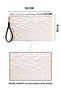 Star Patterned White Shiny Portfolio & Clutch Bag with Removable Wrist Strap 30 X 19 cm - 7