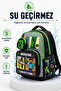4-Piece Boys' Elementary School Bag Set, School Bag + Lunch Box + Pen Holder + Eraser Holder Korean Model - 5