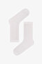 White Basic Ribbed Cotton 3 Pairs of Socks - 4
