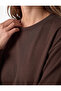 Cotton Long Sleeve Crew Neck Basic Oversize T-Shirt - 4