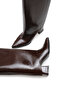 Bitter Brown Patent Leather Women's Boots 6 cm Heeled Pointed Toe Zippered - 8