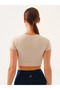 Captiva Soft Textured & Flexible Crop Top Beige - 2