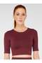 Naples Short Sleeve Crop Top Econyl Claret Red