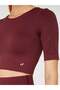 Naples Short Sleeve Crop Top Econyl Claret Red - 4