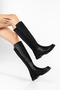 Fabric Knee-High Boots - 3