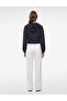 Button Detailed Regular Waist Straight Cut Fabric Trousers - 3