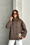 Women's Lined Oversize Buttoned Wide Collar Seasonal Trench Coat - 4