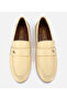 Women's Leather Yellow Soft Textured Classic Loafer - 6