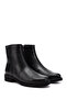 Women's Black Zippered Rubber Sole Genuine Leather Boots - 4