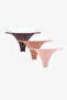Natural Leopard Patterned 3-Piece Brazilian Panties