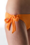 Orange Aisha Textured Mid-Waist Bikini Bottom - 3