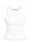 Women's Ribbed Look Thick Strap Basic White Blouse Undershirt
