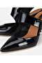 Women's Patent Leather Black Open Back Stiletto - 3