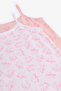 Girl's Pink Flying Unicorn Patterned 2-Piece Undershirt - 4