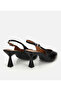 Women's Patent Leather Leather Black Pointed Toe Open Back Short Heeled Stiletto - 4