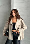 Women's Lined Oversize Buttoned Wide Collar Seasonal Trench Coat - 7