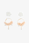 White - Pink Floral Earring Set