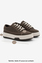 Women's Sneaker High Sole Lace-Up Sports Shoes Kotnel Brown Linen - 8