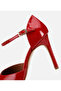 Women's Patent Leather Red Ankle Strap Stiletto - 6