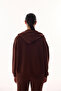 Brown Silky Textured V-Neck Long Sleeve Sweatshirt - 6