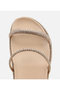 Women's Leather Beige Stone Slippers - 4